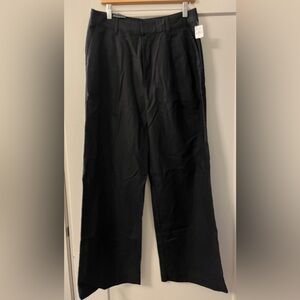 GAP- Black Linen/Cotton Wide Leg Pants